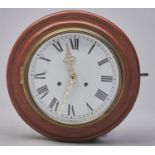 A mahogany wall clock, with earlier German gong striking movement, pierced brass hands, pendulum,