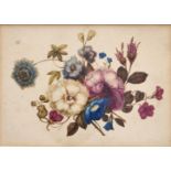 John Brewer (c1760-1816) - A Group of Flowers including a Rose, Convolvulus and Passion Flower,