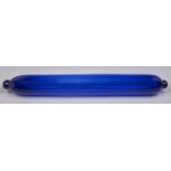 An unusually large Victorian blue glass rolling pin, mid 19th c, 76cm l Good condition, no