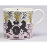 Eric Ravilious. A Wedgwood Queens ware  Commemorative mug - Coronation of H M the Queen, designed