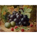 Oliver Clare (1853-1927) - Still Life with Fruit, signed, oil on canvas, 14.5 x 20cm Unlined, loss