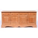 A waxed pine dresser, 182cm l Good condition