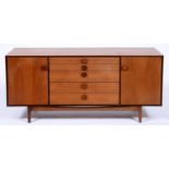 A mid century teak sideboard, 1960s, 167cm l Minor scratches on one of the doors, in otherwise