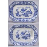 Two  graduated G L Ashworth & Bros late  Mason's blue printed Ironstone Blue Pheasants pattern