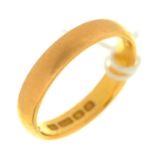 A 22ct gold wedding ring, London 1956, 5g, size M½ Slight wear