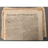 Nottingham printed ephemera. 18th c newspapers, comprising Leicester and Nottingham Journal December