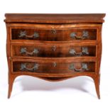 A George III mahogany and tulipwood commode in the manner of Henry Hill of Marlborough, of