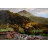 James Peel (1811-1906) ? Mountainous Landscape, North Wales, signed, oil on canvas, 29 x 44cm In