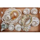 Miscellaneous German and other Continental porcelain, to include a Meissen floral encrusted circular