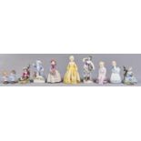 Eight Royal Worcester, Royal Doulton, Paragon and other figures of children, including a pair and