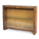 A giltwood hanging display case, late 19th / early 20th c, the rectangular frame of narrow depth