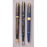 Three Parker and Swan fountain pens Good and used condition