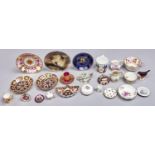 Miscellaneous Royal Worcester, Minton and other miniature porcelain mugs and teaware, including a