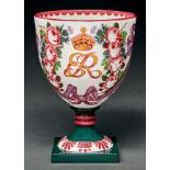 A Royal Doulton Queen Elizabeth the Queen Mother and Wemyss centennial goblet, 2002, published by