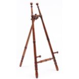 A Victorian stained and varnished wood faux bamboo miniature easel, late 19th c, 50mm h Good