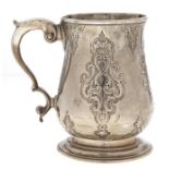 A George III silver baluster mug, 12.5cm high, by Thomas Whipham & Charles Wright, London 1766,