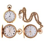 Two Limit gold plated  hunting cased keyless lever watches, early 20th c, 51mm, another and a