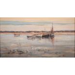 David Hide (1929-) - Low Tide, signed, oil on hardboard, 23.5 x 43.5cm Good condition, requires a