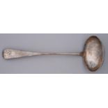 A Victorian silver soup ladle, Old English pattern, by Josiah Williams & Co, London 1888, 9ozs 4dwts