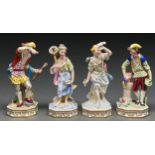 Four Royal Crown Derby figures of the four elements, mid 20th c, on octagonal gilt base, 18 and 19cm
