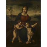 After Raphael - Madonna of the Goldfinch, oil on canvas, 106 x 76.5cm, Florentine giltwood frame A