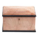A Northern European Belgian black and pink marble casket, late 19th c, 20cm l Slightly chipped