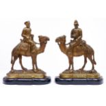 Nile Expedition. A pair of Victorian commemorative cast brass figural hearth ornaments of Major