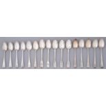 Sixteen silver teaspoons, George III-William IV, Old English and Fiddle patterns, all London by