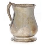 A George II silver baluster mug, 93mm high, by Francis Spilsbury, London 1740, 6ozs 6dwts Dented and