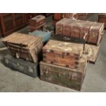 Miscellaneous Victorian and early 20th c trunks, cases and boxes, etc Condition as evident from