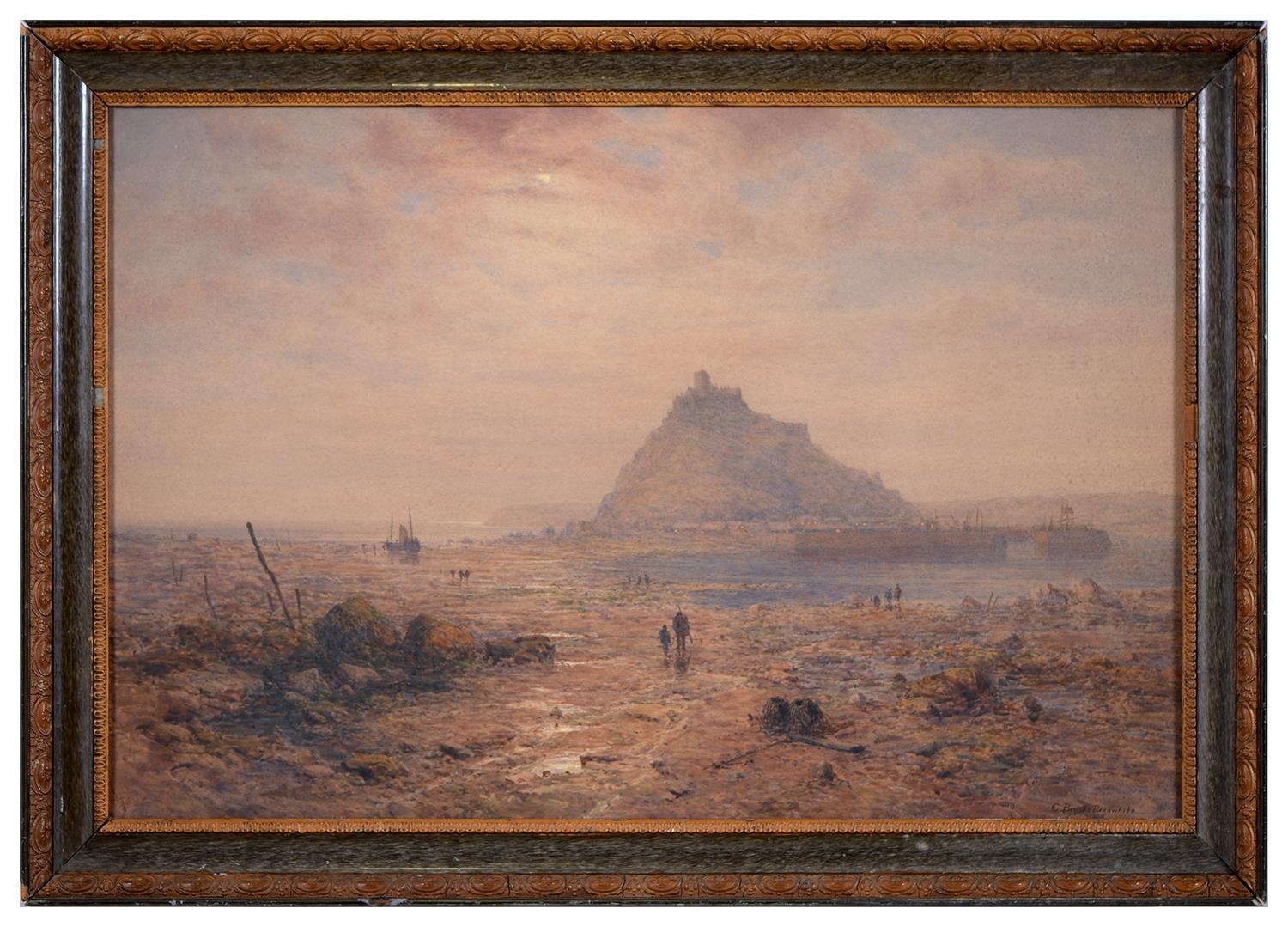 Charles Brooke Branwhite (1851-1929) - St Michael's Mount Cornwall, signed, watercolour, 54 x 82cm - Bild 2 aus 3