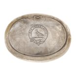 A Victorian  squeeze opening silver tobacco box, crested, 85mm l, 2ozs 8dwts Light wear scratches