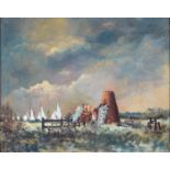 Eileen Godsave (1924-) - St Benet's Abbey, signed, oil on board, 29.5 x 49.5cm Good condition;