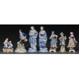 Seventeen German porcelain figures and groups, late 19th c and later, including Sitzendorf and