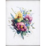 English School, 19th c - A Group of Flowers, watercolour, 17 x 22cm, ebonised frame, miscellaneous