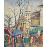 French School, 20th c - Montmartre, oil on canvas, 53 x 44cm Good original condition, requires a