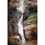 W H Robinson (late 19th / early 20th century) - Aira Force, signed, dated 1907 and inscribed