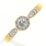 A diamond ring, in 18ct gold, 3.6g, size O Good condition