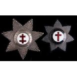 Freemasonry. Knights Templar,  two silver and enamel breast star jewels, the smaller by Toye & Co,