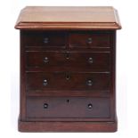 Miniature Furniture. A Victorian mahogany chest of drawers, late 19th c, 35cm h; 22.5 x 34cm