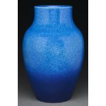 A Pilkington's Royal Lancastrian vase, 1920-23, in mottled blue eggshell glaze, 27cm h, impressed