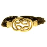 A Victorian entwined hairwork and giltmetal mourning bracelet Good condition