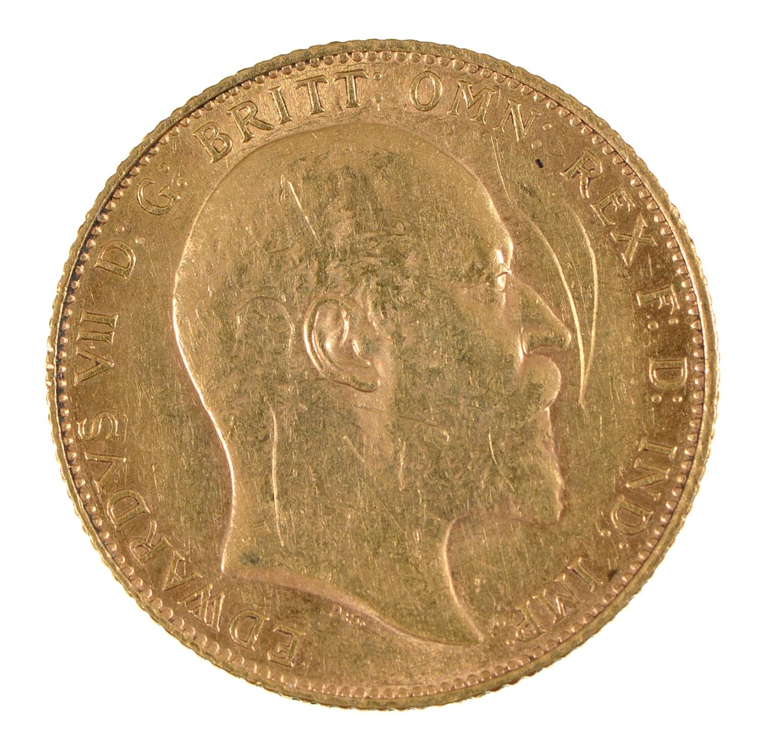 Gold coin. Sovereign 1906