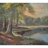 Finn Wennerwald (1896-1969) ? A Woodland Pond in Summer, signed and dated '63, oil on canvas, 47 x
