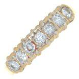 A seven stone diamond ring, in 9ct gold, 2.7g, size N Good condition