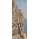 Neapolitan School, 19th/early 20th century -The Bay of Naples; Cliff Stairs near Naples, a pair,