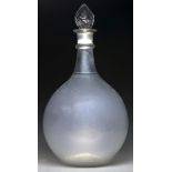 A Victorian pharmacist's glass   carboy and faceted stopper, late 19th c, 67cm h including