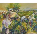 * Juskowiak, 20th century  - Les Vendanges, signed and dated 10.9.1972, signed again, inscribed with
