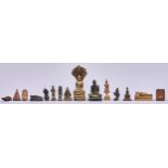 Ten Indian miniature bronze, other metal and wood Hindu votive sculptures, 95mm h and smaller and