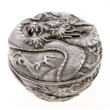 A Japanese silver repousse bowl and double walled cover by Kuhn and Komor, Yokohama, Meiji period,